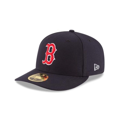 Blue Boston Red Sox Hat - New Era MLB Authentic Collection Low Profile 59FIFTY Fitted Caps USA5812603